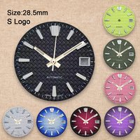 New S Logo 28.5mm Gradient Purple Dial Fit NH35/NH36/4R/7S Movement No Luminous Watch Modification Accessories