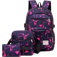 Crossten 3pcs/set High School Bags for Women Boys One Shoulder Bag Backpacks Big Student Travel Bag Men School Backpack Mochila
