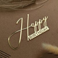 6pcs/3pcs Acrylic Birthday Queen Gold Cake Topper Happy Birthday Party Sides Cake Decorations Accessories