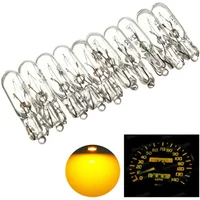 10Pc T5 2W 12V Yellow Car Halogen Bulbs Wedge Lamp Automobile Dashboard Warning Indicator Bulb Instrument light for Car Interior
