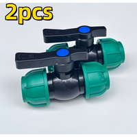 2pcs 25mm Quick Connect Shut Off Valve Greenhouse Water Pipe Fittings High Flow Design For Agricultural Irrigation