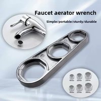 2 In 1 Faucet Aerator Wrench Bubbler Removal Tool Water Flow Adjusting Spanner for Bathroom Kitchen Plumbing Maintenance