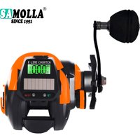 SAMOLLA Fishing Reel USB And Solar Charging Electronic Baitcasting Led Screen 7.2:1 Saltwater Waterproof Cast Drum Wheel Casting