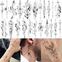 1 Sheet Forest Mountains Phoenix Chain Temporary Tattoos For adult hands neck, Fake Tattoo Stickers Long Lasting Realistic Tatoo