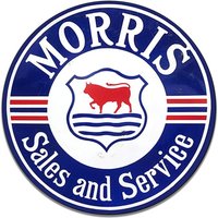 Morris Sales and Service Company Emblem Seal Vintage Gas Signs Reproduction Car Company Vintage Style Metal Signs Round Metal Ti