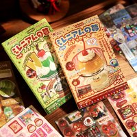 30 Sheets Kawaii Japanese Showa style cuisine glitter film die-cutting sticker book DIY handmade scrapbook aesthetic stationery