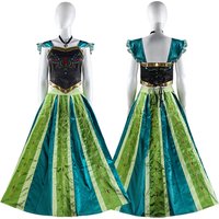 3PCS Adult Princess Aana Dress Women Men Princess Show Dress Halloween Christmas Cosplay Fancy Dress Coronation Adult