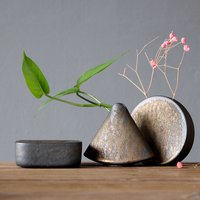 Small Vase Ornaments Crude Pottery Kiln Change Flower Arrangement Tea Ceremony Hydroponic Flower Arrangement Ceramic Mini Vase