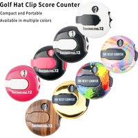 1PC Golf Hat Clip Score Counter, One Touch Reset 12 Golf Stroke Counter, Portable ABS Golf Score Keeper, Golf Training Accessory