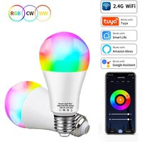 Tuya RGB Smart Bulb Tuya Smart Led Lamp Ampoule Led Lights Bulb 15W 220V 110V Dimmable Home Assistant Timer Function Color Bulb