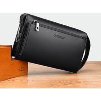 Men's Handheld Bag with Combination Lock Anti-Theft Large Capacity Multi-Pocket Tote Business Wallet Leather Men's Bag
