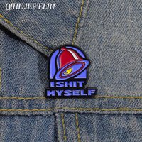 Humorous I SHIT MYSELF Enamel Pins Creative Vintage Bell Metal Brooches Backpack Lapel Badges Funny Jewelry Gift for Friends