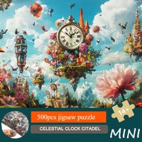 38x26cm Mini piece small Size jigsaw Puzzle 500 Pieces Celestial Clock Citadel Art Print - Jigsaw for Space Enthusiasts