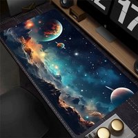 Space-themed Gaming Mouse Pad, Large Mouse Pad with Stitched Edges, XXL Keyboard Pad, Gaming Office Computer Desktop Accessories