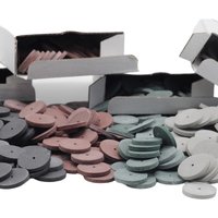 100Pcs Dental Silicone Polishing Wheels Kit 2.35mm Shank Extra Coarse Coarse Fine Ultra Fine For Denture Crown Bridge