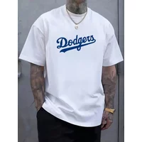 Dark blue letter-printed men's shirt/t-shirt, men's fashionable sports and fitness T-shirt, comfortable and breathable men's top