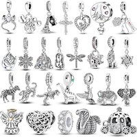 Original Charm 925 Silver Zebra Bow Cross Life Tree Charm Beads Fit DIY Original Bangle Bracelet Charm Pendant Jewelry Hot Sale