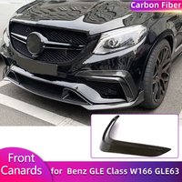 Carbon Fiber Car Front Bumper Air Vent Trims for Mercedes Benz GLE Class C292 GLE63 AMG Coupe 2015-2018 Front Canards Fins