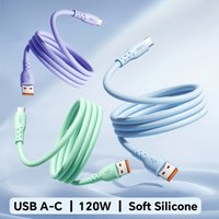 120W 6A USB Type C Fast Charging Data Cable Android Phone for Samsung S25 Huawei Xiaomi 15 Oppo High-Speed Data transfer Cord
