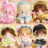 Poupée Idol mignonne de 20 cm avec vêtements, poupées en coton peluche kawaii, jouet en peluche, cadeau d'anniversaire DIY