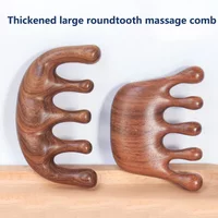 Head massager Sandalwood Hair Comb Scalp Relax Acupoint Massager Portable Wooden Handle Comb Anti-static Styling Tool