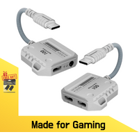 PLEXTONE GS1, USB-C to 3.5mm/USB-C Audio Adapter with 60W Charging, Compatible with iPad Pro/iPhone 15/16