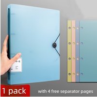 4-Hole A4 Paper Punch Binder Loose Leaf File Folder with Insert Pages Coil Binding Ring Binder for Home Office School Documents