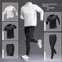 Men's quick drying sports suit autumn track and field zipper training running fitness long sleeved bicycle breathable sportswear