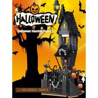 Halloween horror house building blocks assembly set, creative horror collection ornaments, Halloween gifts for adults and kids