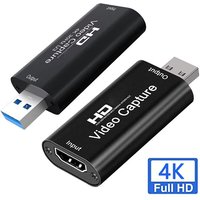 Video Capture Card Output 1080P Input 30Hz 30fps HDMI-Compatible Live Streaming Capturer USB 2.0 Grabber For Recorder Game Audio