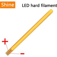 LED Hard filament DC3V 45mm 73mm LED COB Edison Retro Bulb Lamp Parts Warm White Diode +- Electrodes in the Same Direction DIY