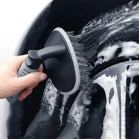 Car Wheel Brush Soft Bristle Rim Cleaning Tool Curved Handle Tire Brush for Car Wash Detailing