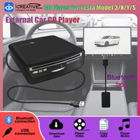 External Car CD Player For MP5, LED TV, PC and Most Cars As Tesla Model 3 2019-2021 USB/Bluetooth Connection Reproductor De CD