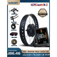 AliExpress someday Ebike Fat Tire Conversion Kit 72V 3000W Rear Rotate Hub Motor Wheel 20/24/26 inch Dropout 170mm for Snow Electric Bicycle