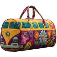 Quilted Cotton Quilted Travel Bag Hippie Vibe Boho Style Printed Yoga Bag 3D Design Mushroom Print Overnight Bags Travel Use