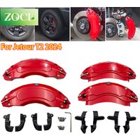 New 4Pcs Front Rear Brake Caliper Cover for 2024 Jetour T2 Aluminum Metal Wheel Hub Modification