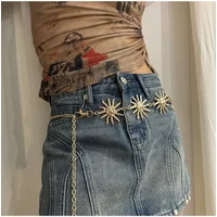 Women belt Punk Hip Hop Style All-match Waist chain sun Vintage Metal Womans Belt For Dress Moon High Waist Chain Belt for Women
