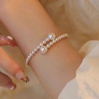 Imitation Pearl Bracelet for Women Cute Sweet Kitten Claw Handmade Adjustable Opening Bracelet Student Friendship Jewelry Gift