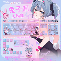 Anime Theme Keycaps Rabbit Hole 120 Key Cherry Profile Mechanical Keyboard Game Cartoon Pink Birthday Holiday Gift Key Cap