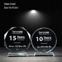 Personalized Employee Glass Awards Custom Appreciation Trophy Engraved Glass Trophy with Gift Box Free Engraving
