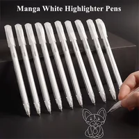 5/10pcs White Gel Ink Highlight Marker Pens 0.8mm for Art Drawing Sketching Black Paper Manga Scrapbooking Waterproof Paint Pens