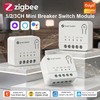 ZigBee Tuya 1/2/3 Gang Mini Smart Switch DIY Light Switches Module Two-Way Control for Alexa Alice Google Home Need Zigbee Hub