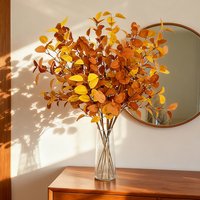 Artificial Fall Eucalyptus Branch Fake Olivers Plants Autumn Decorations for Home Table Room Floral Arrangements Festival Decor