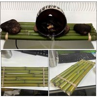 Fish Tank Bamboo Raft Aquarium Decor Bamboo Board Flowing Water Fountain Ornament DIY Landscaping Accessory Oxygenation Support