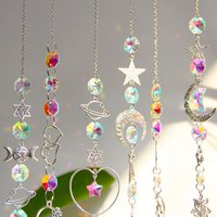Silver Planet Sun Moon Star Crystal Pendant Pendant Crystal Sun Catcher Outdoor Garden Decoration
