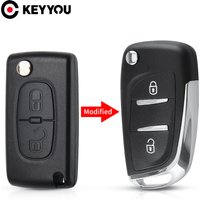 KEYYOU CE0523 CE0536 Modified Flip Key Shell 2/3 Buttons For Citroen C2 C4 C5 Berlingo Xsara Picasso Peugeot 306 407 807 Partner
