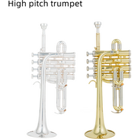 Professional High trumpet Bb Piccolo Trumpet Brass Gold Silver Lacquer Surface Trumpet High Quality Monel Piston