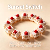 HMX Sunset Silent Switch Linear Silent Switches 45g 5pins POM+TPE Factory Lubrication Custom Mechanical Keyboard Accessories