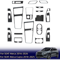 For Seat Ateca 2016-2025 Cupra Ateca 2018-2025 Real Carbon Fiber Center Console Dashboard Panel Inner Door Handle Trims Stickers