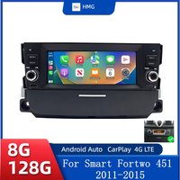 HMG Wireless CarPlay Android Auto Radio For Smart Fortwo 451 2011 - 2015 Car Intelligent Systems RDS BT DSP 2 din autoradio